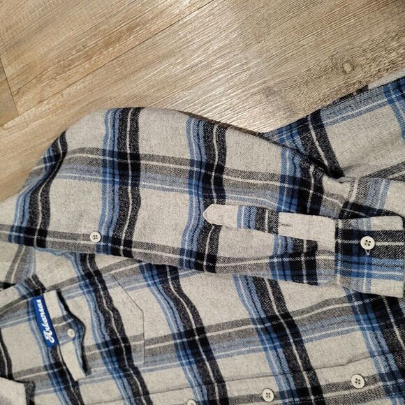 Burnside Arkansas Heavy Weight Flannel Button Up Shirt Men's Size Small - Picture 7 of 9